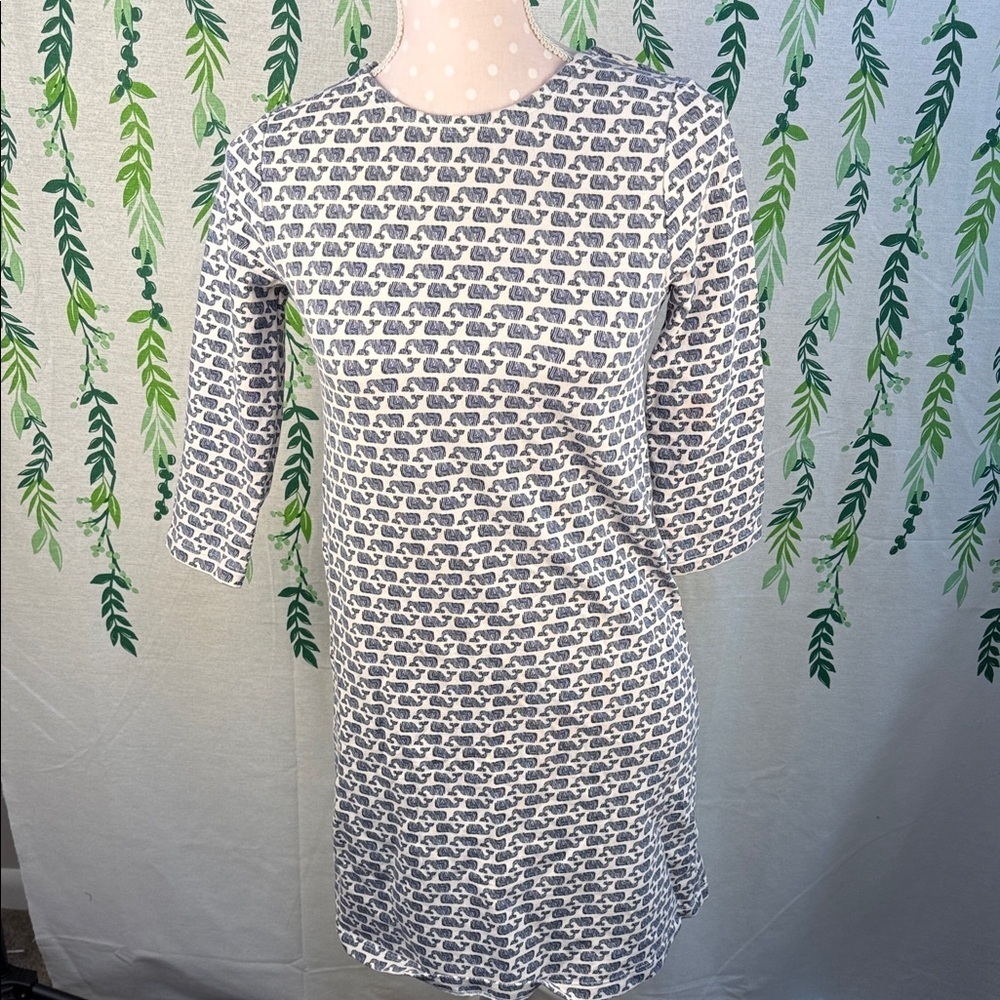 Vineyard Vines Blue Elephant Pattern Dress E2